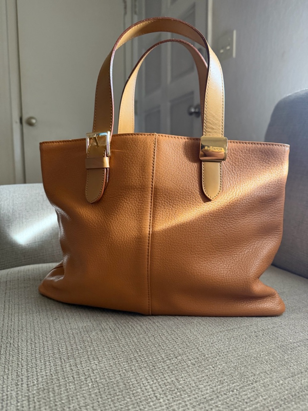 Burberry Tan Leather Tote